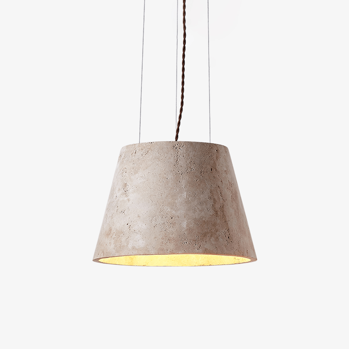 Briven hanglamp van geel travertin