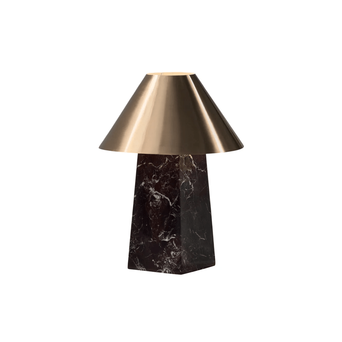 Conic tafellamp van Rood Marmer en Goud