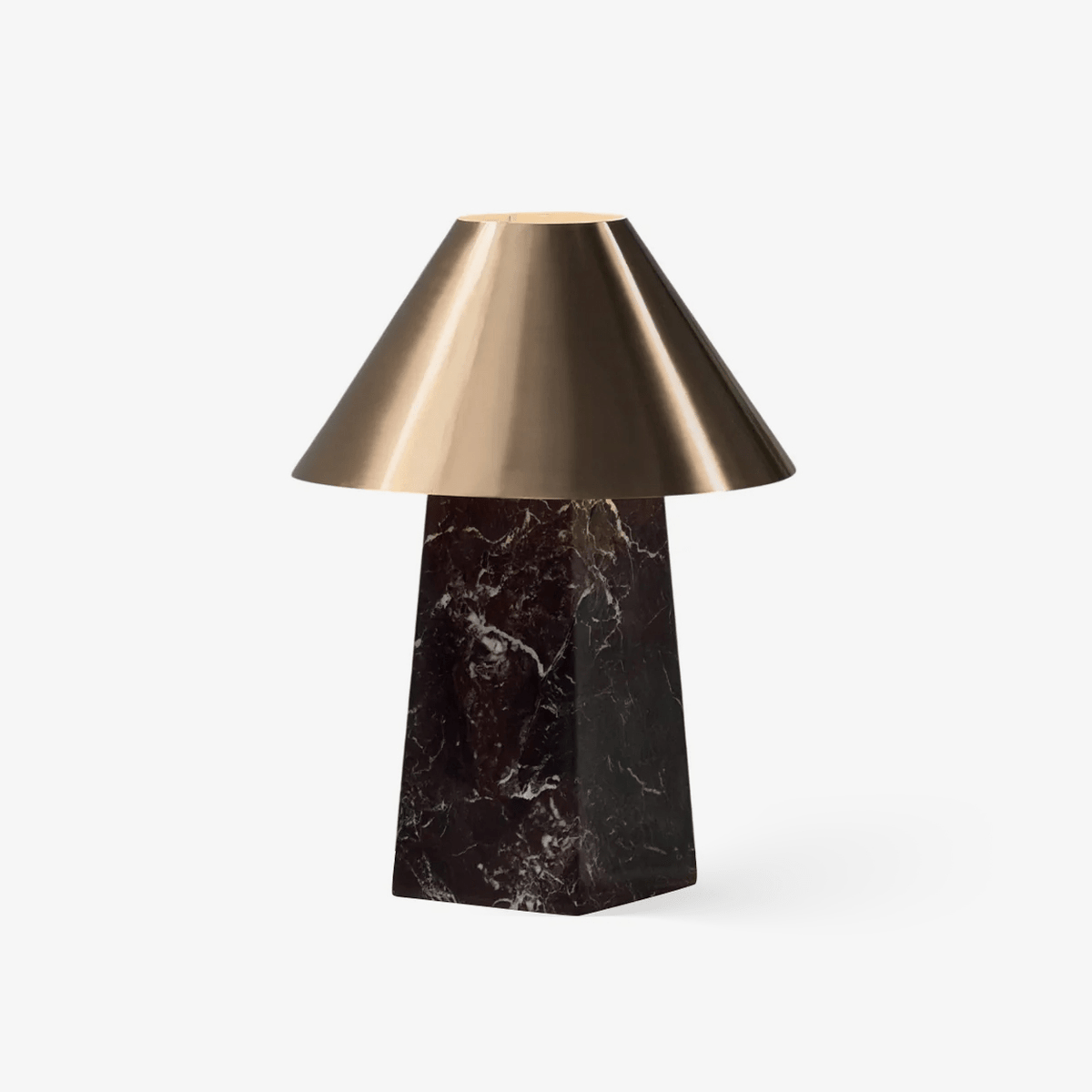 Conic tafellamp van Rood Marmer en Goud