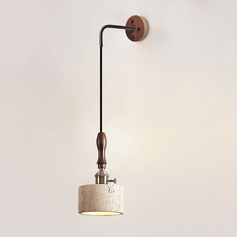 Sven Moderne wandlamp van travertin in geel