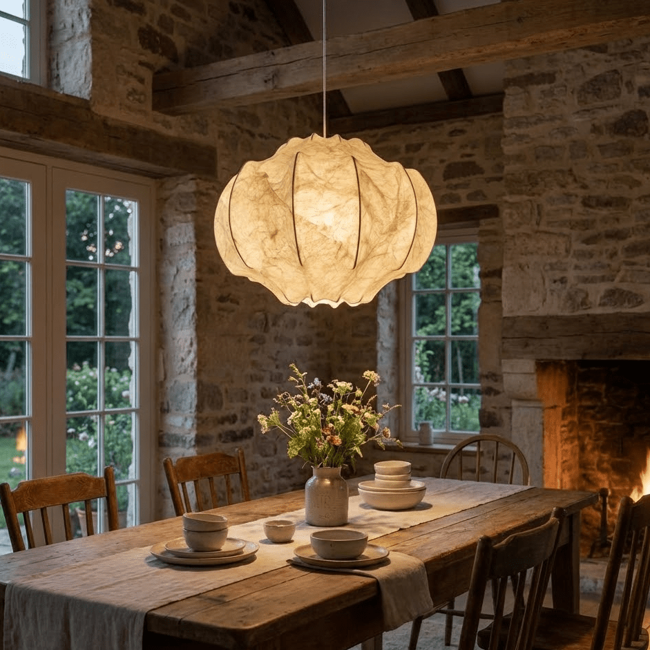 Oreluora hanglamp met zijde bloemmotief