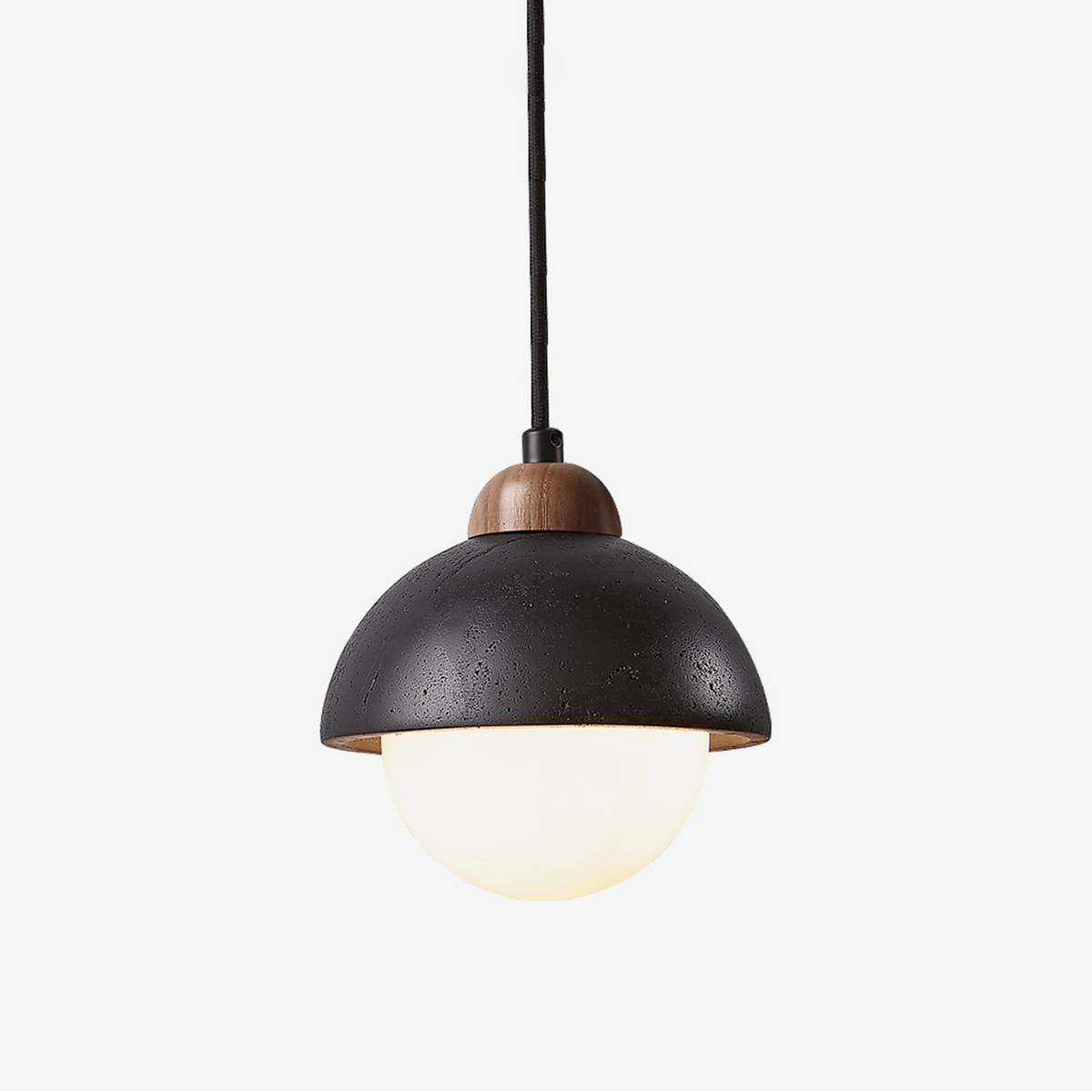 Tavoria Eenvoudig Domewood Zwart Travertin Hanglamp