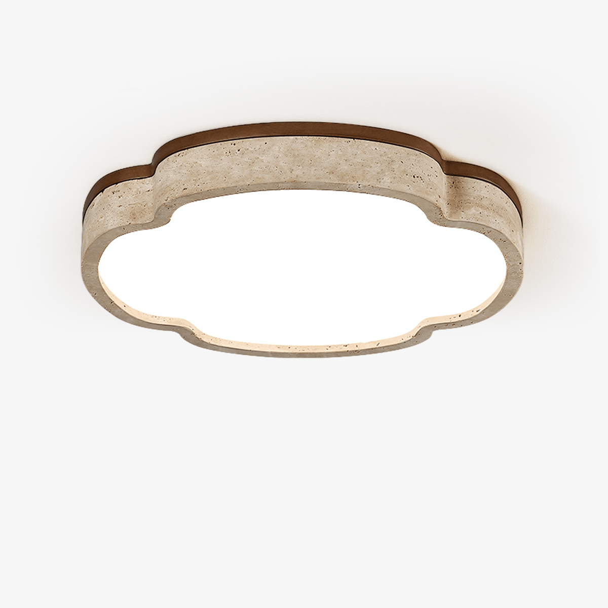 Vito Marshmallow vierbloemblaadjes Cloudform plafondlamp in geel travertin met bloemblaadjes