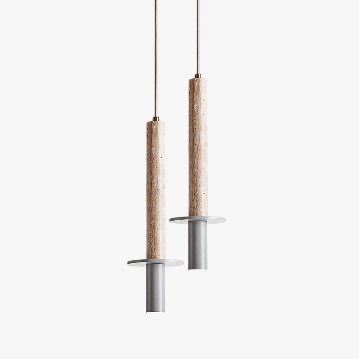 Wren Slank Geel Travertin Hanglamp