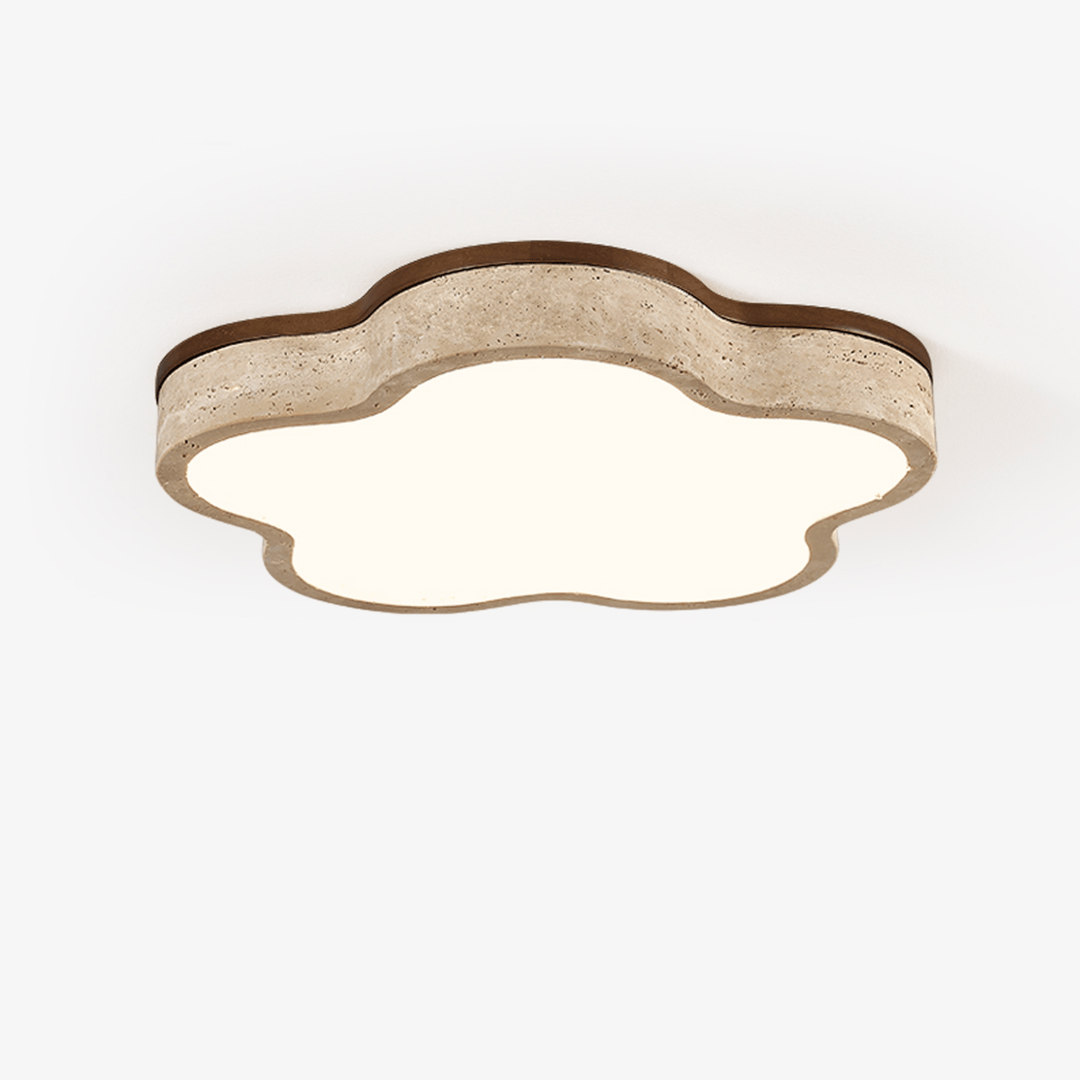 Yuki Marshmallow Vijfbladige Cloudline Geel travertin plafondlamp met bloemblaadjes
