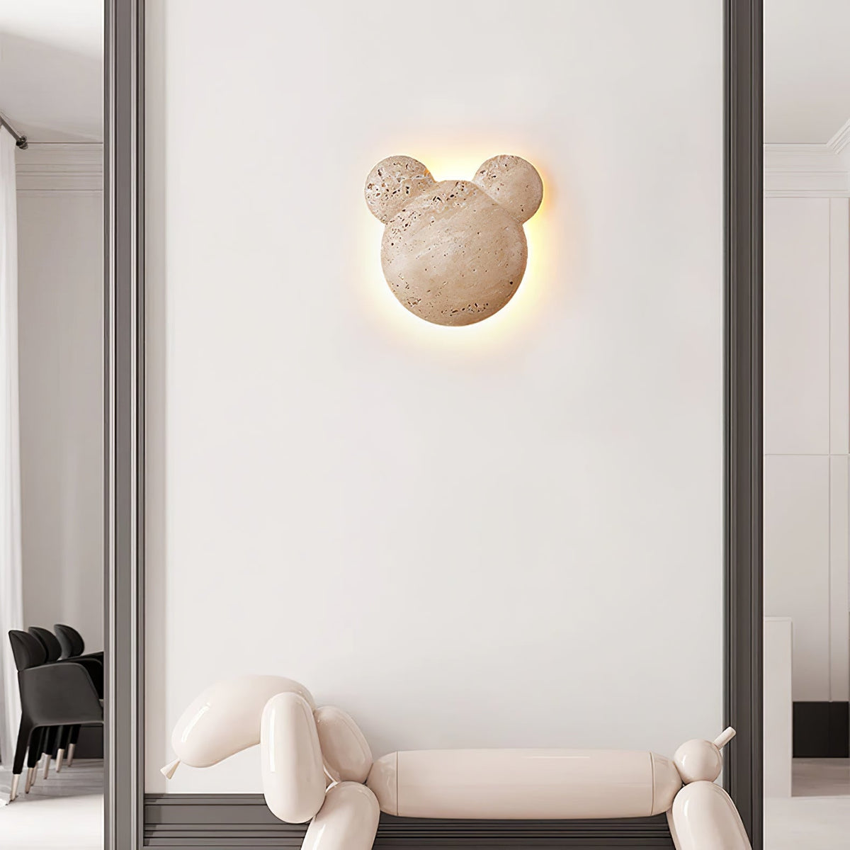 Tavi Geel travertin wandlamp