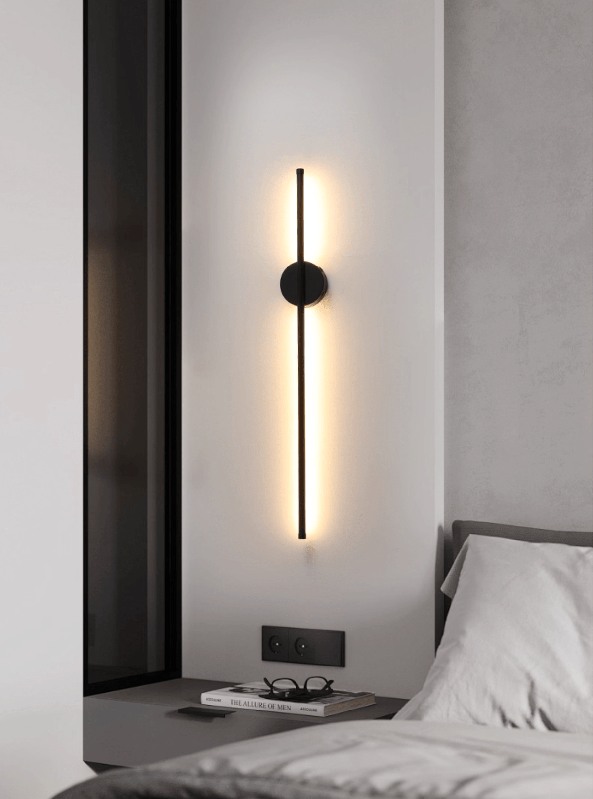 Fral Zwart wandlamp met Draadloze Oplaadbare Batterij