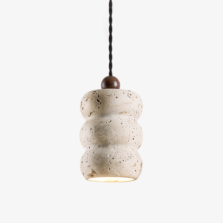 Bors Dune kiezelvormige Geel travertin hanglamp