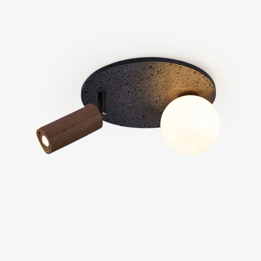 Qule flexibele plafondlamp van zwart travertin