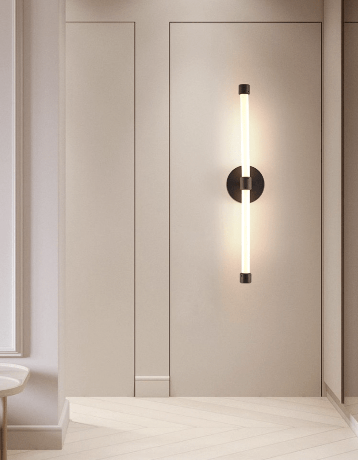 Voske verticale buis minimalistische messing wandlamp