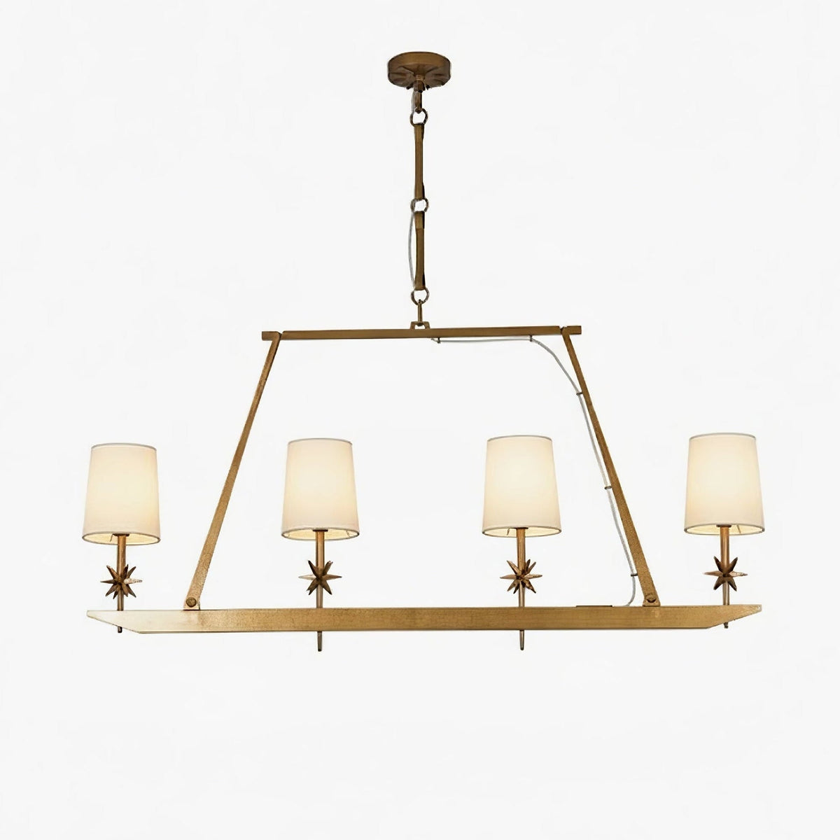 Lynve elegante kroonluchter met messing frame en steraccenten