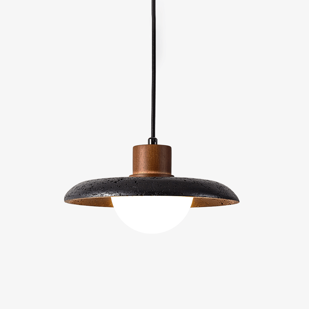 Podve zwarte travertin minimalistische hanglamp