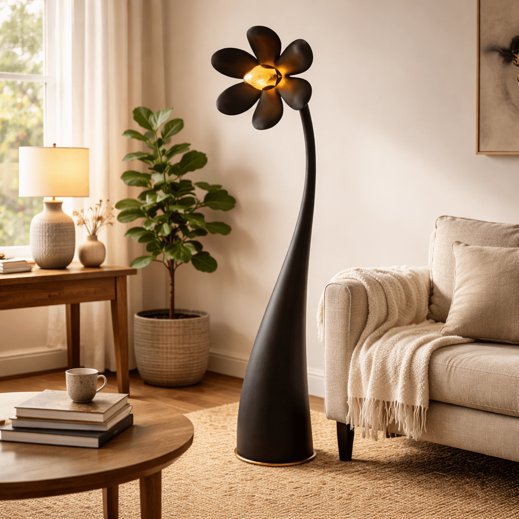 Renoria vloerlamp met sculpturale bloem