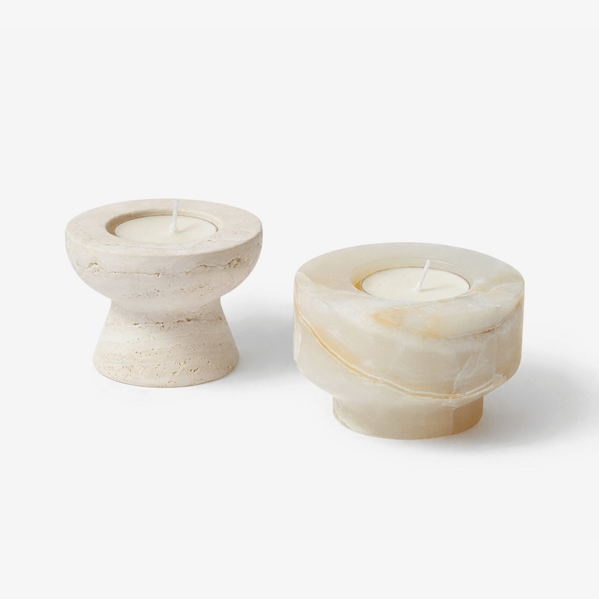 Nerinise Stone Halo Kaarsenhouder Set
