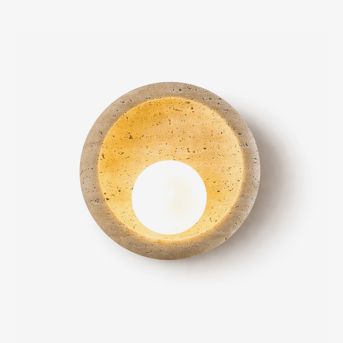 Valiselle wandlamp in Geel travertin