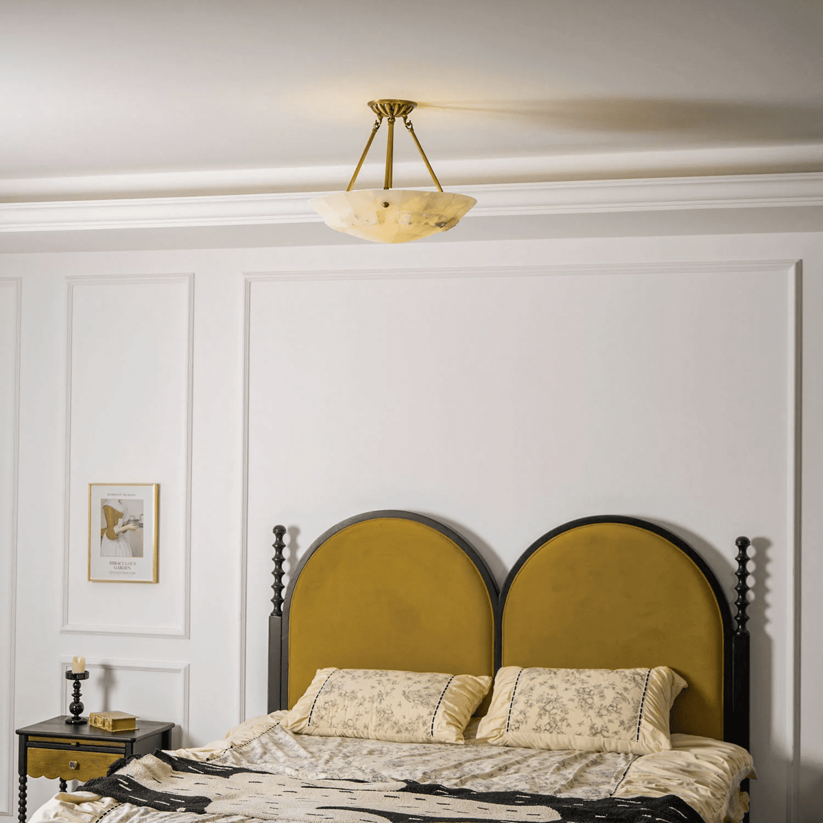 Dorevaux albasten plafondlamp