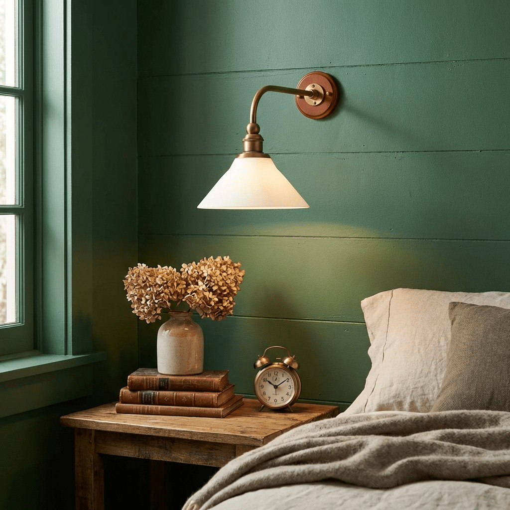 Ardent wandlamp met gebogen arm