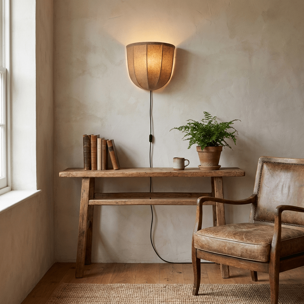 Mirienne Linen met stekker wandlamp