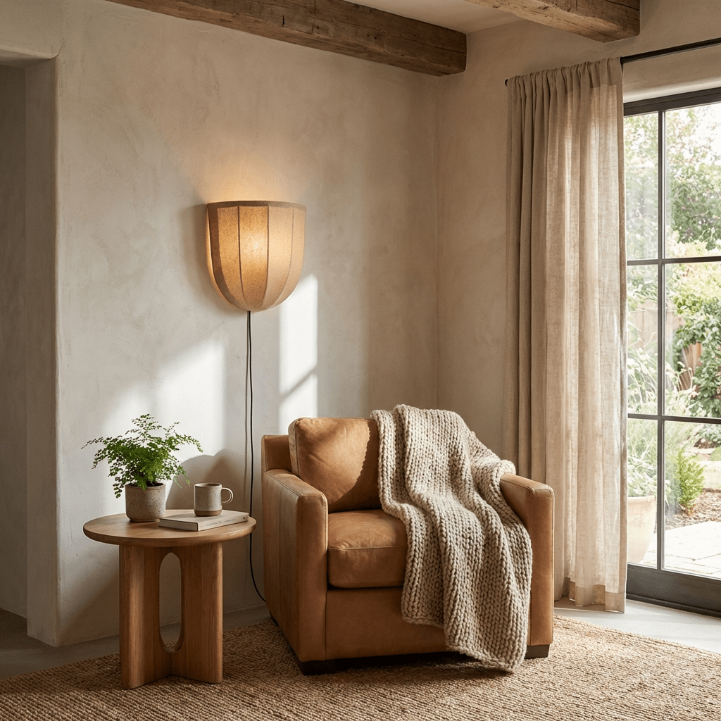 Mirienne Linen met stekker wandlamp