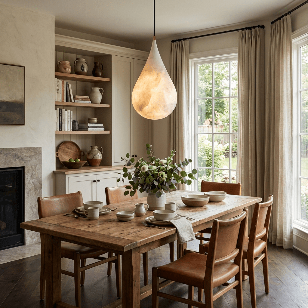 Avenith hanglamp met albasten druppelvormige kap