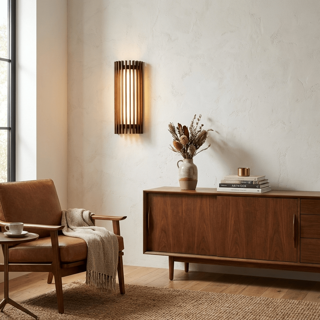 Renarenne wandlamp met verticale lamellen