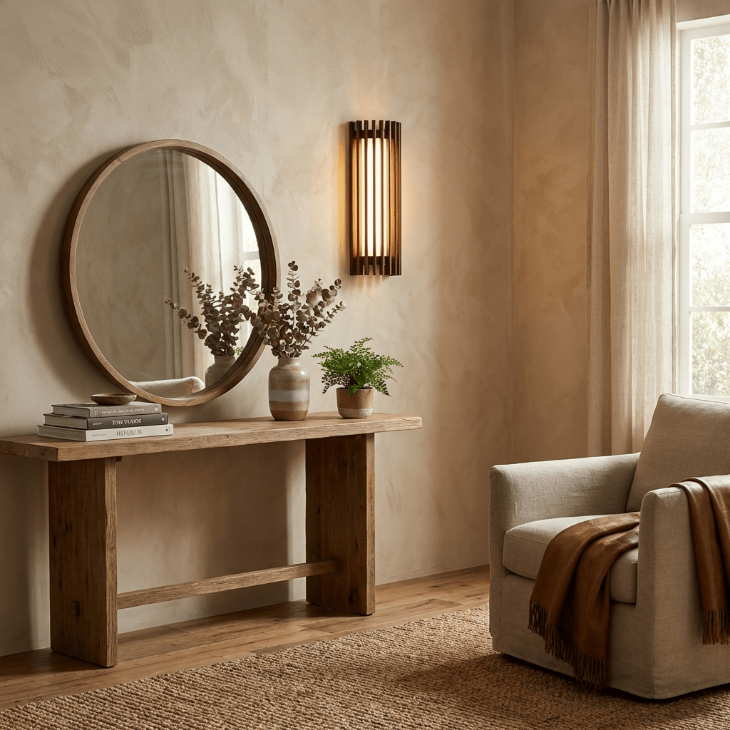 Renarenne wandlamp met verticale lamellen