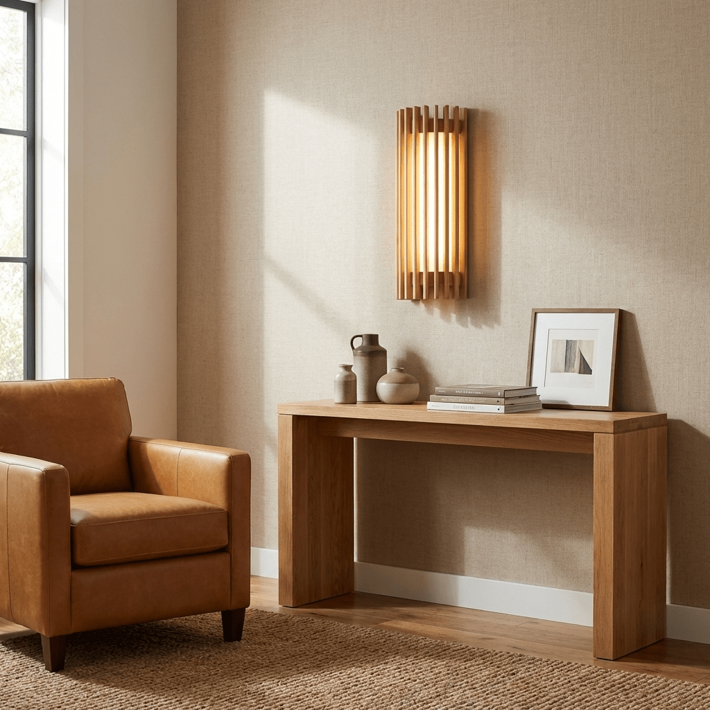 Renarenne wandlamp met verticale lamellen