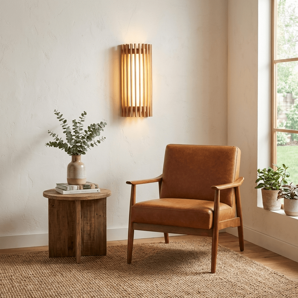 Renarenne wandlamp met verticale lamellen