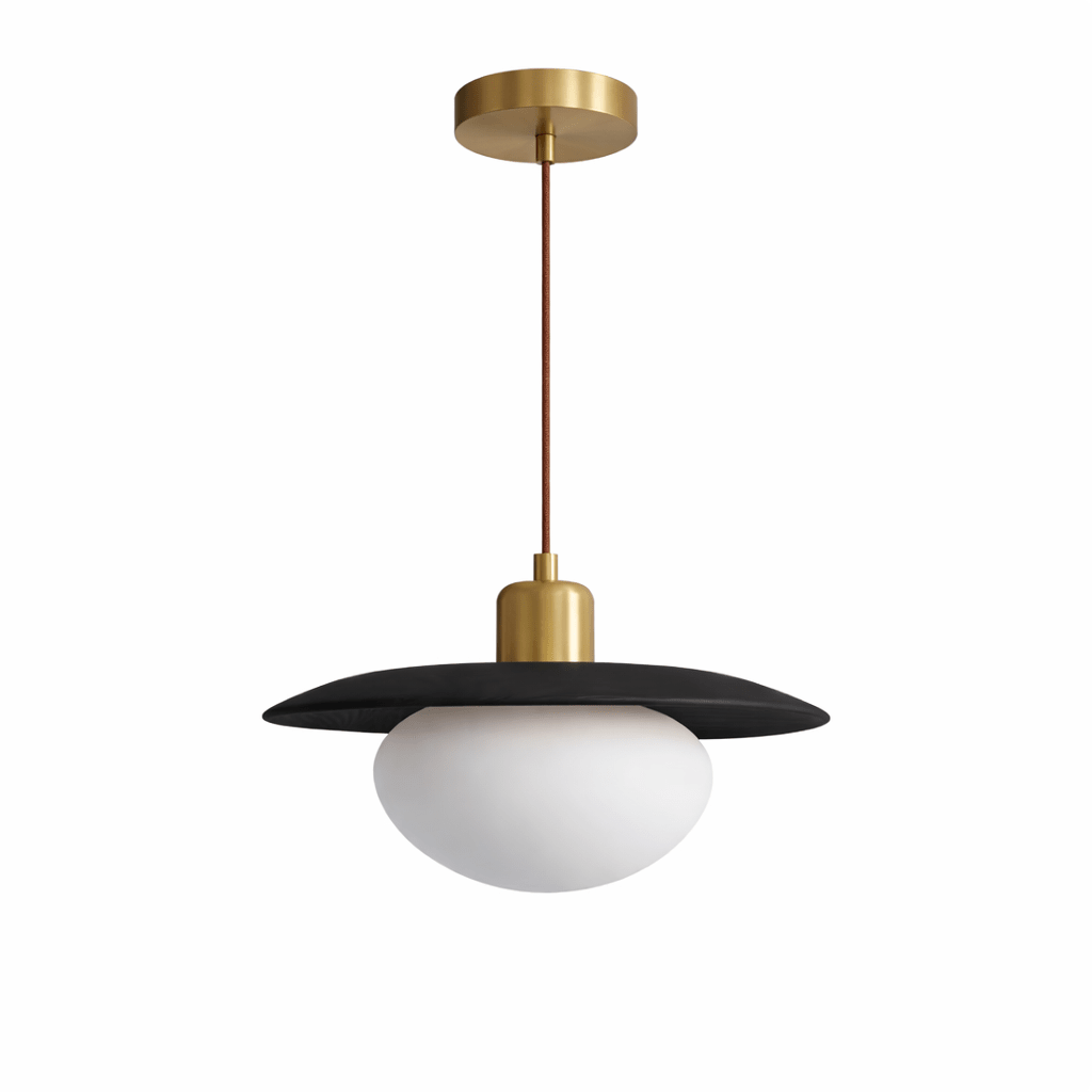 Solmere albast Houten hanglamp