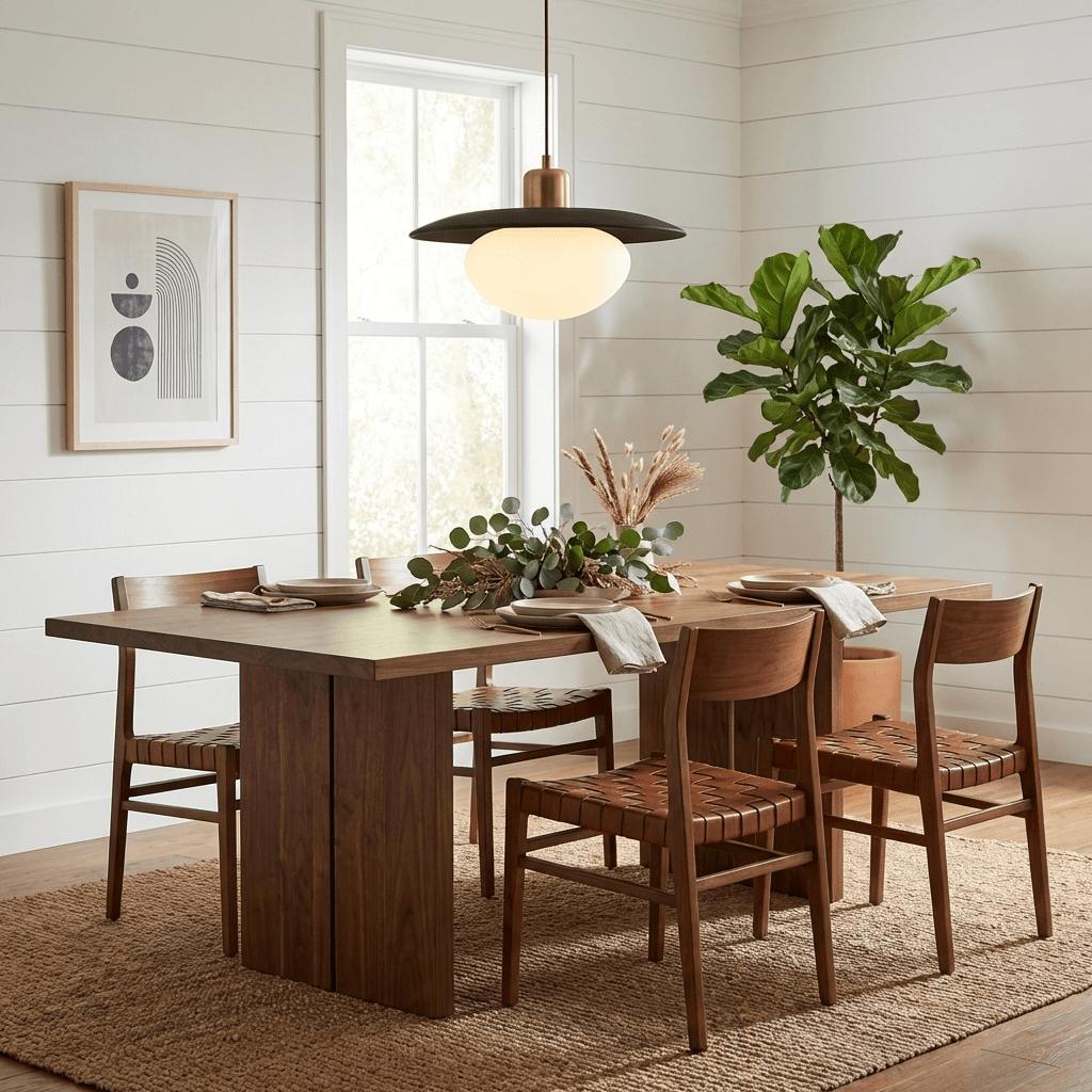 Solmere albast Houten hanglamp