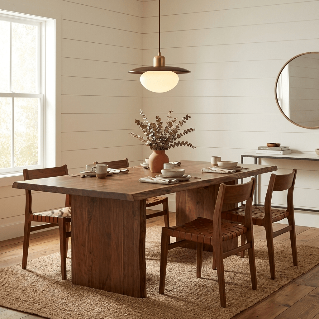 Solmere albast Houten hanglamp