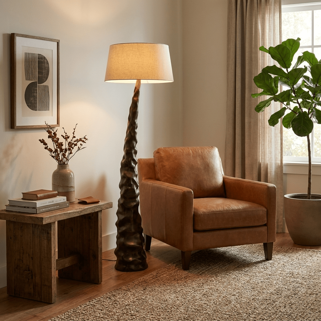 Maelcaris gebeeldhouwde piek vloerlamp