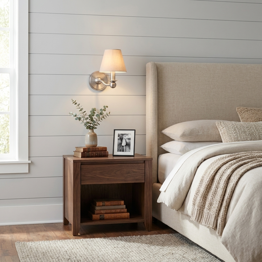 Finsmere stoffen wandlamp