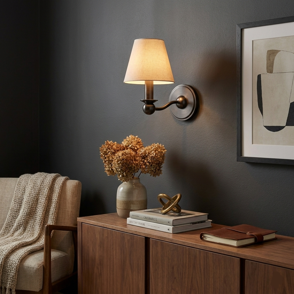 Finsmere stoffen wandlamp