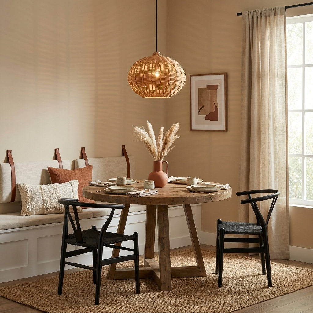 Marleigh hanglamp van geweven rotan