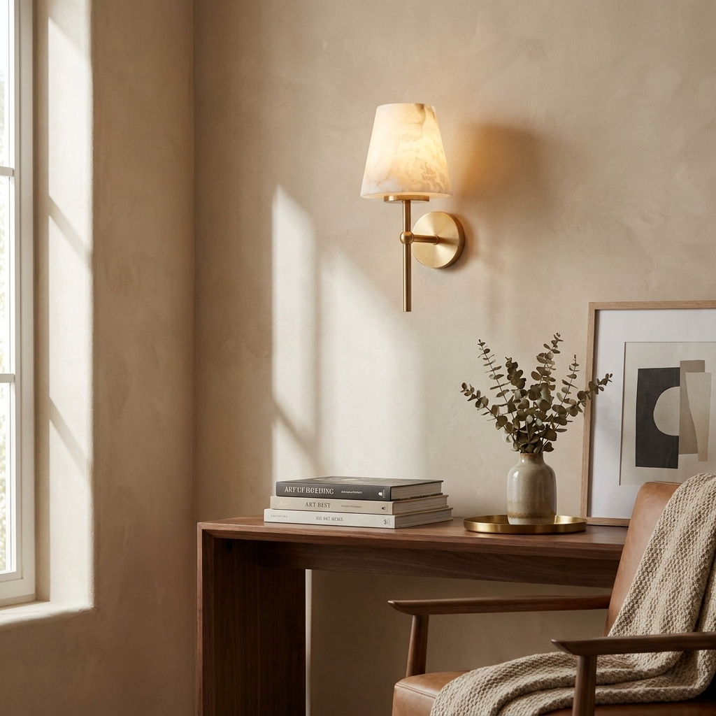 Stavermere albast wandlamp