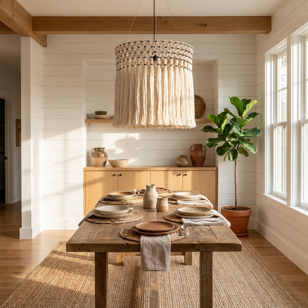 Ulmont macramé kwastjes hanglamp