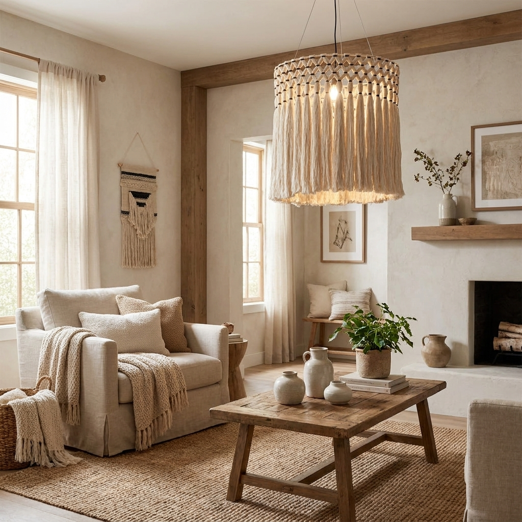 Ulmont macramé kwastjes hanglamp