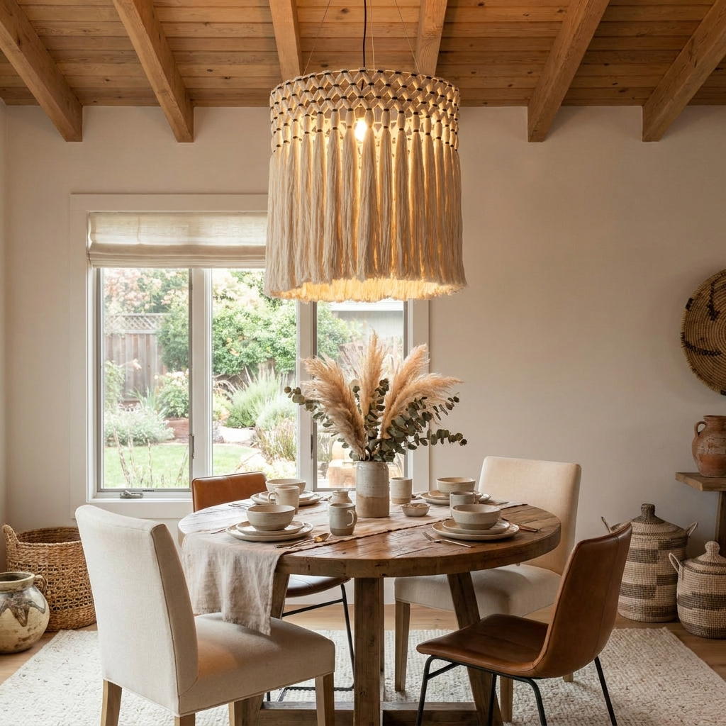 Ulmont macramé kwastjes hanglamp
