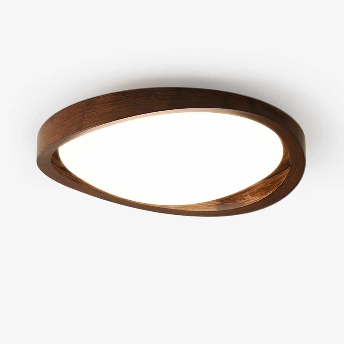 Nalem Plafondlamp Walnoot Gebogen rand Oval Noords