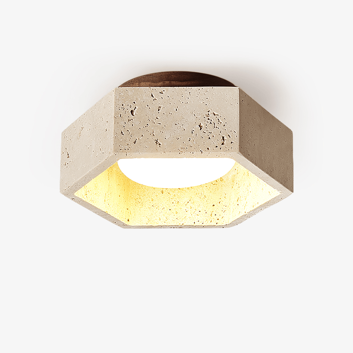 Noriaine plafondlamp van geel travertin