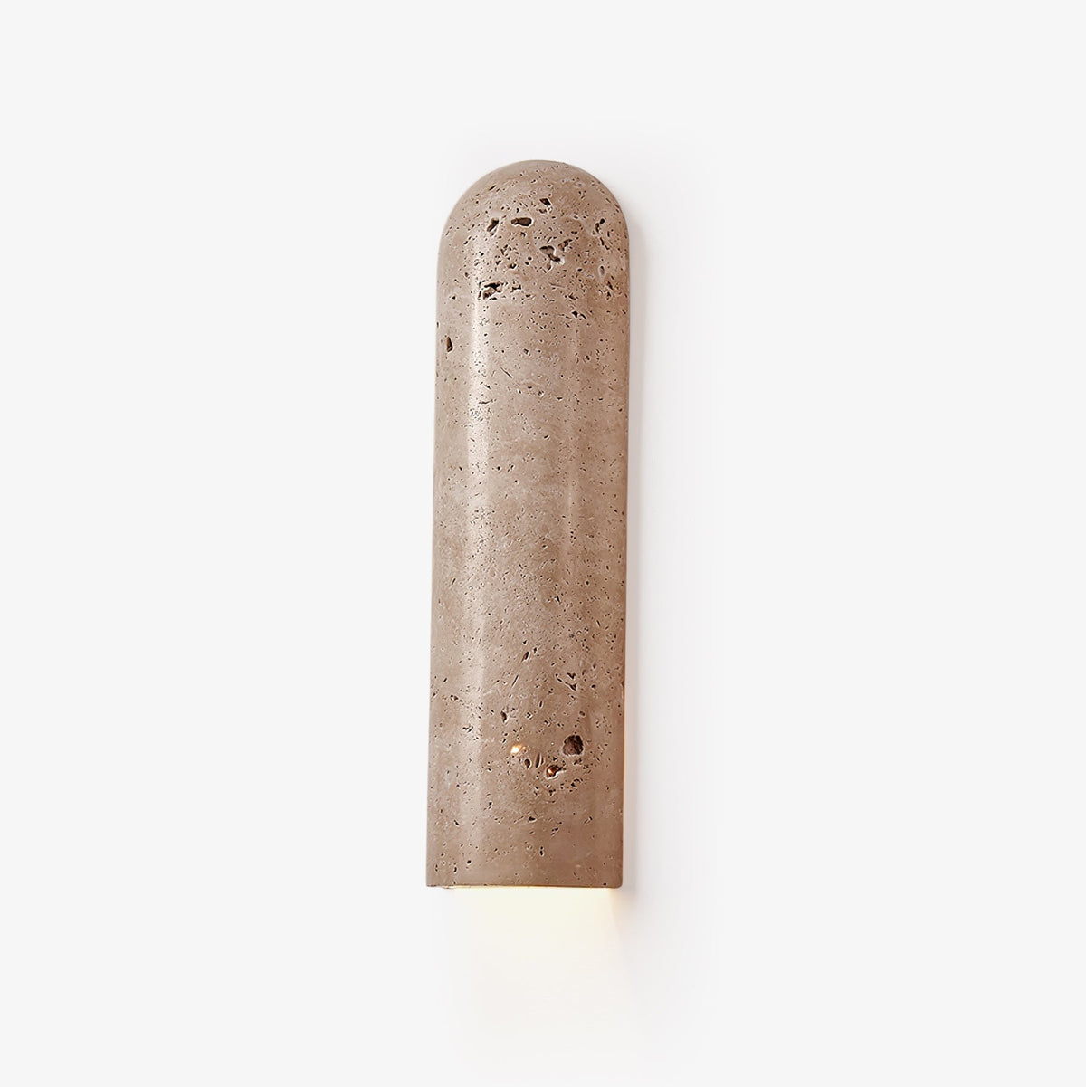 Olvenan wandlamp in geel travertin