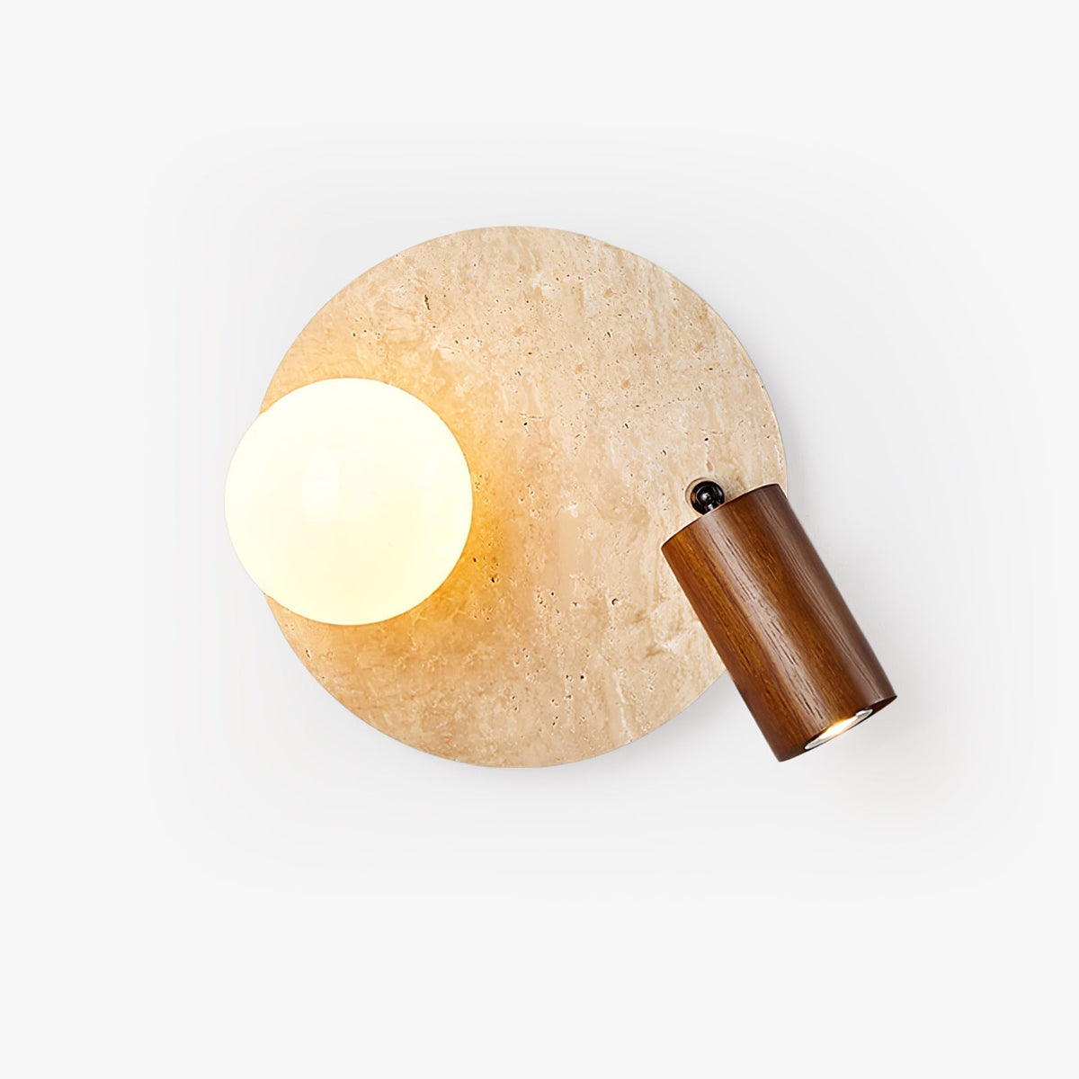 Armara wandlamp met Geel travertin Schijf