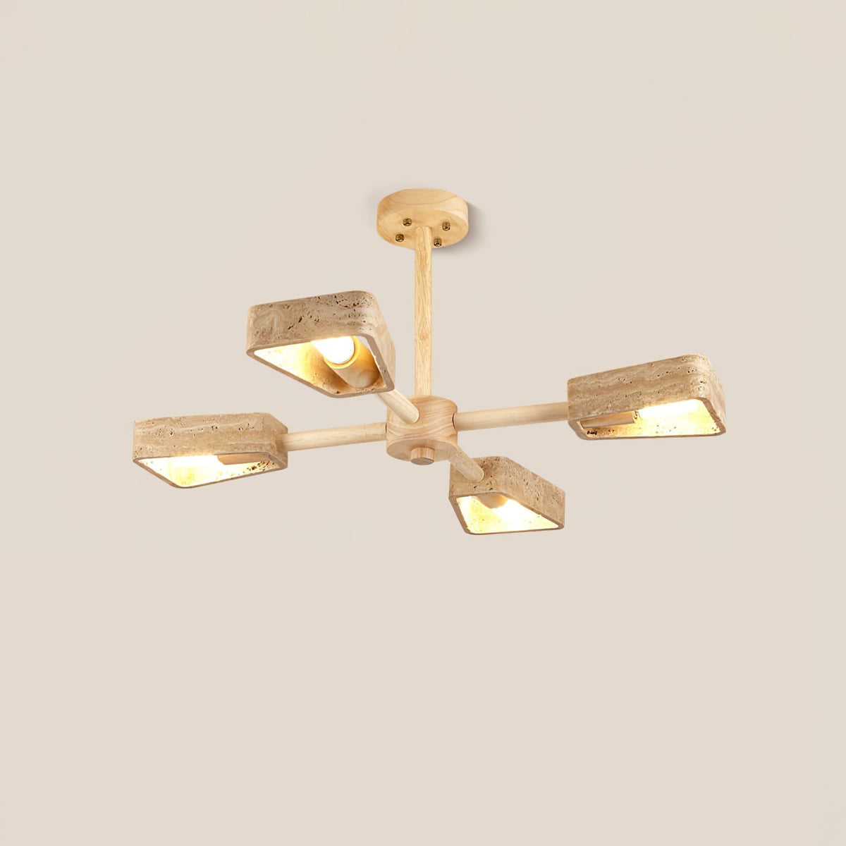 Hedra Travertin Geometrisch Kroonluchter