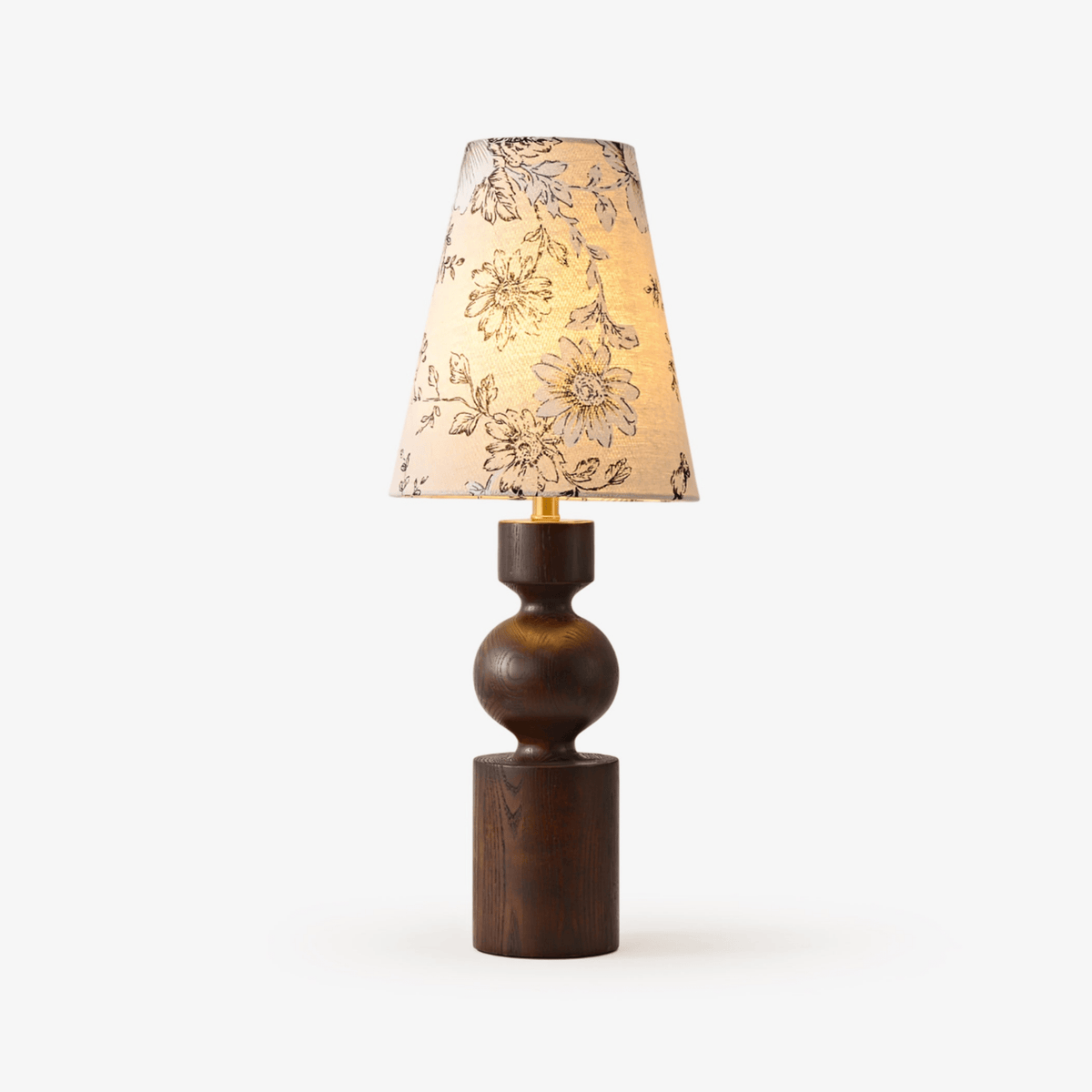 Thorne Vintage tafellamp van donker walnoothout