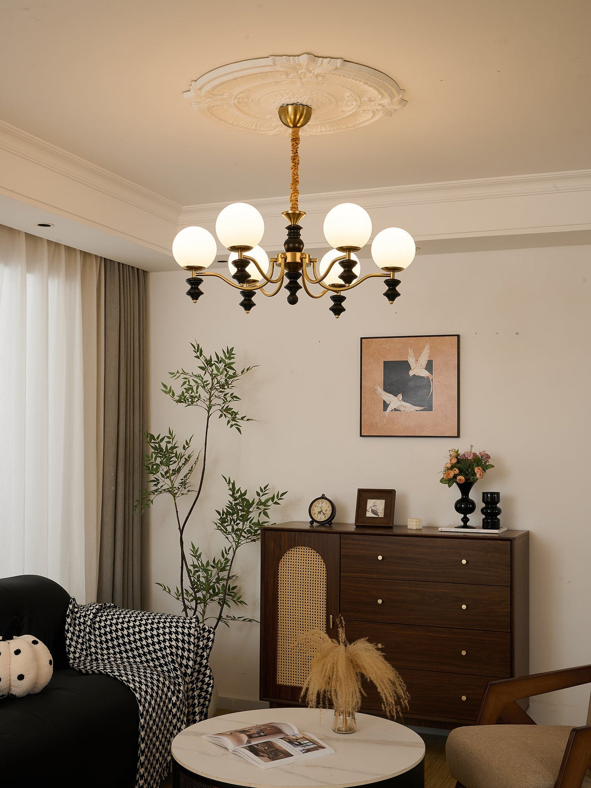 Ordore Traditionele Elegantie Vintage Houten Kroonluchter