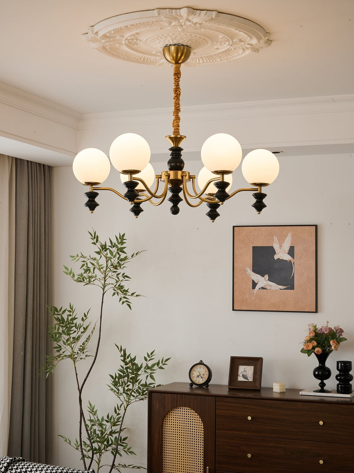 Ordore Traditionele Elegantie Vintage Houten Kroonluchter