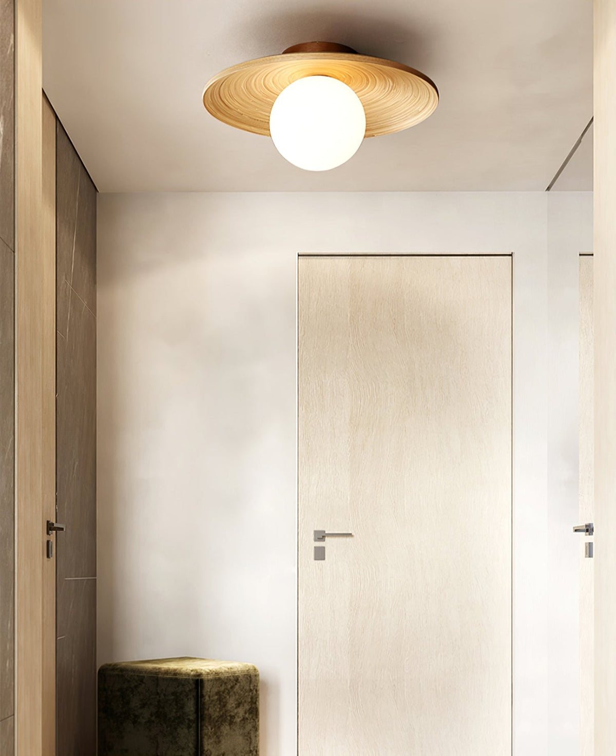 Ivoris plafondlamp Soluna hout Orbital