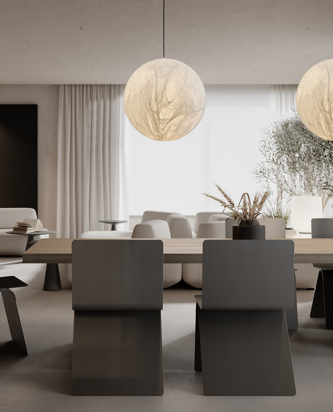 Bolvormig Minimalistisch Zijde Hanglamp