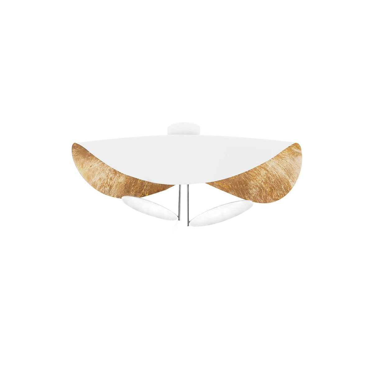 Solenena plafondlamp gebogen kap gouden binnenkant